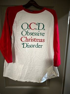 Sport-Tek Red and White Raglan Crew Neck Tee